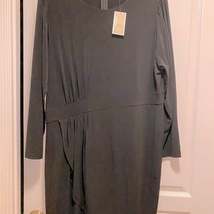 Michael Kors Faux Wrap Long Sleeve Dress